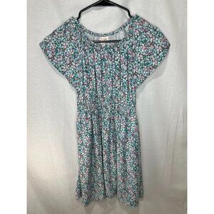 Cat & Jack green floral dress L 10/12